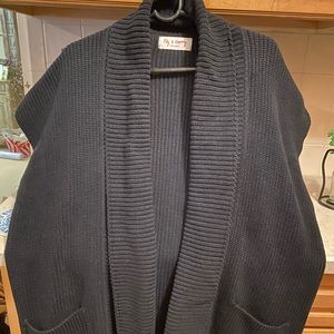 Chunky Shaker Knit Shawl Collar Vest : Very Gently Worn